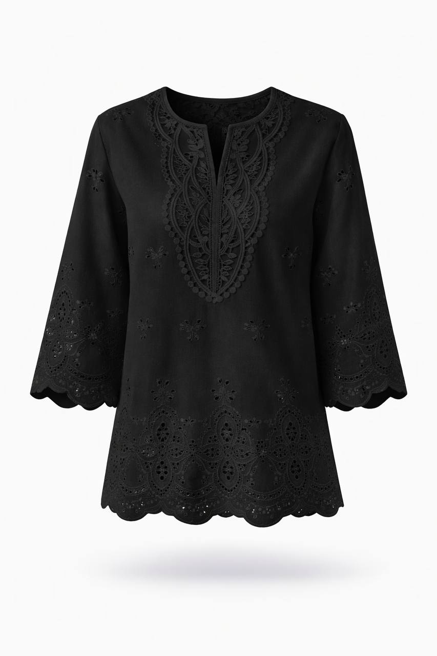 Gemma | Lace Embroidered Shirt