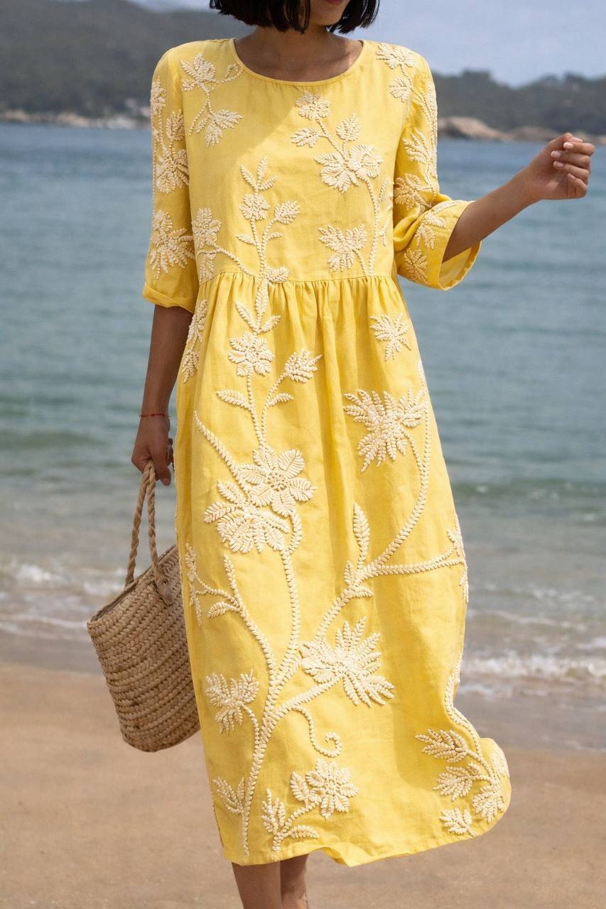 Kinsley |Summer Bloom Embroidered Dress