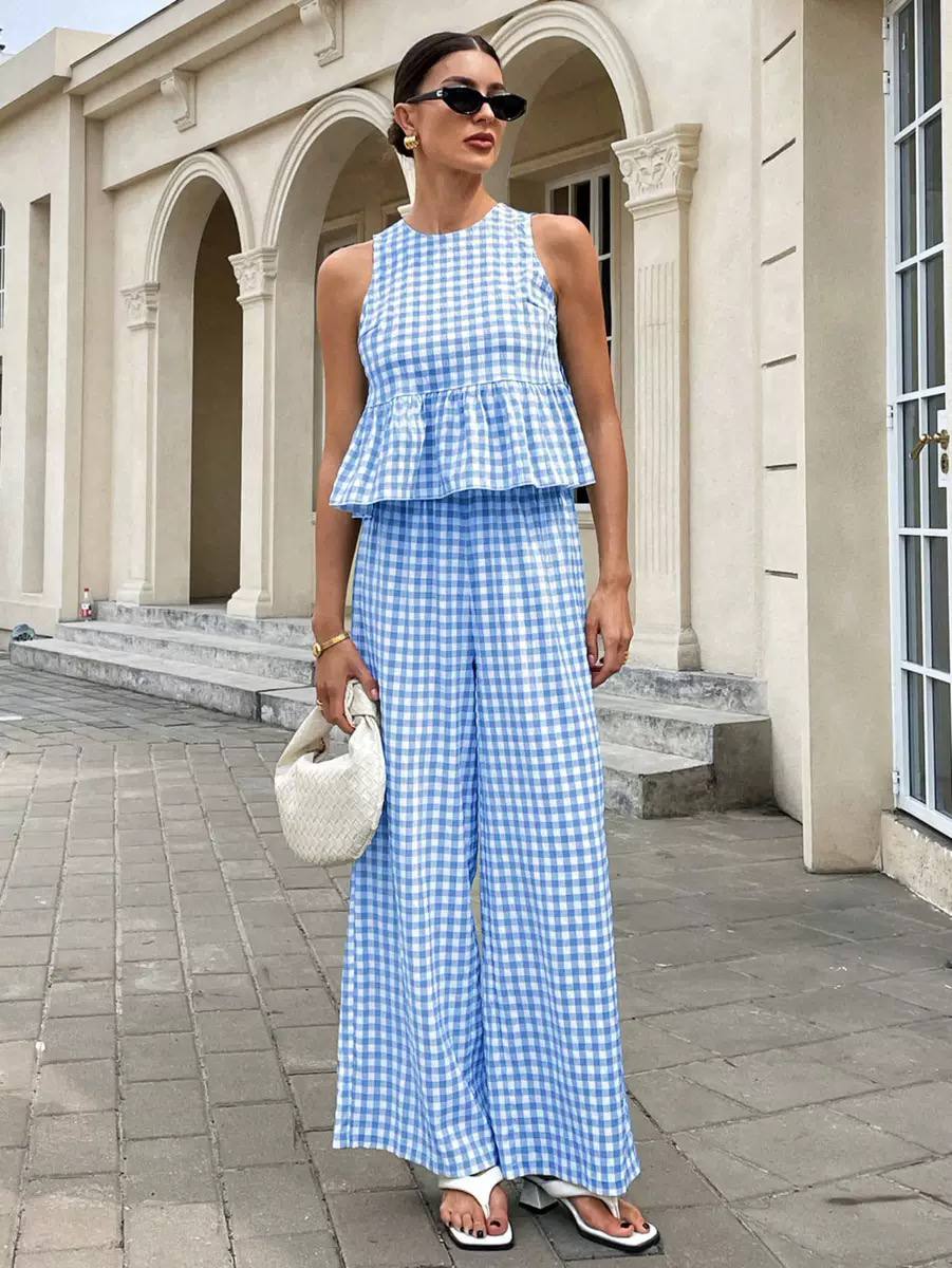 Naomi | Chic Gingham Two-Piece Set
