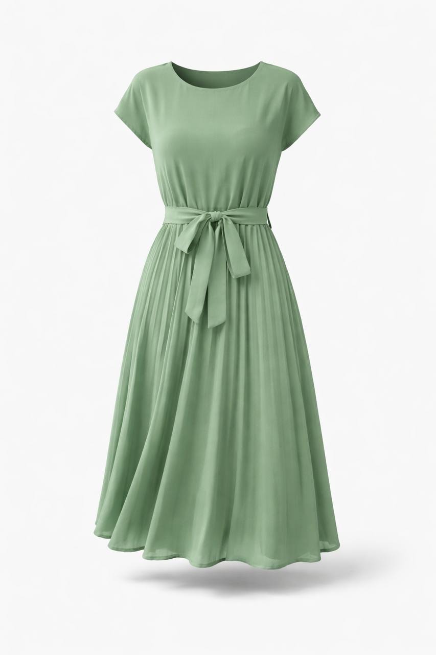 Monroe | Elegant Pleated Midi Dress