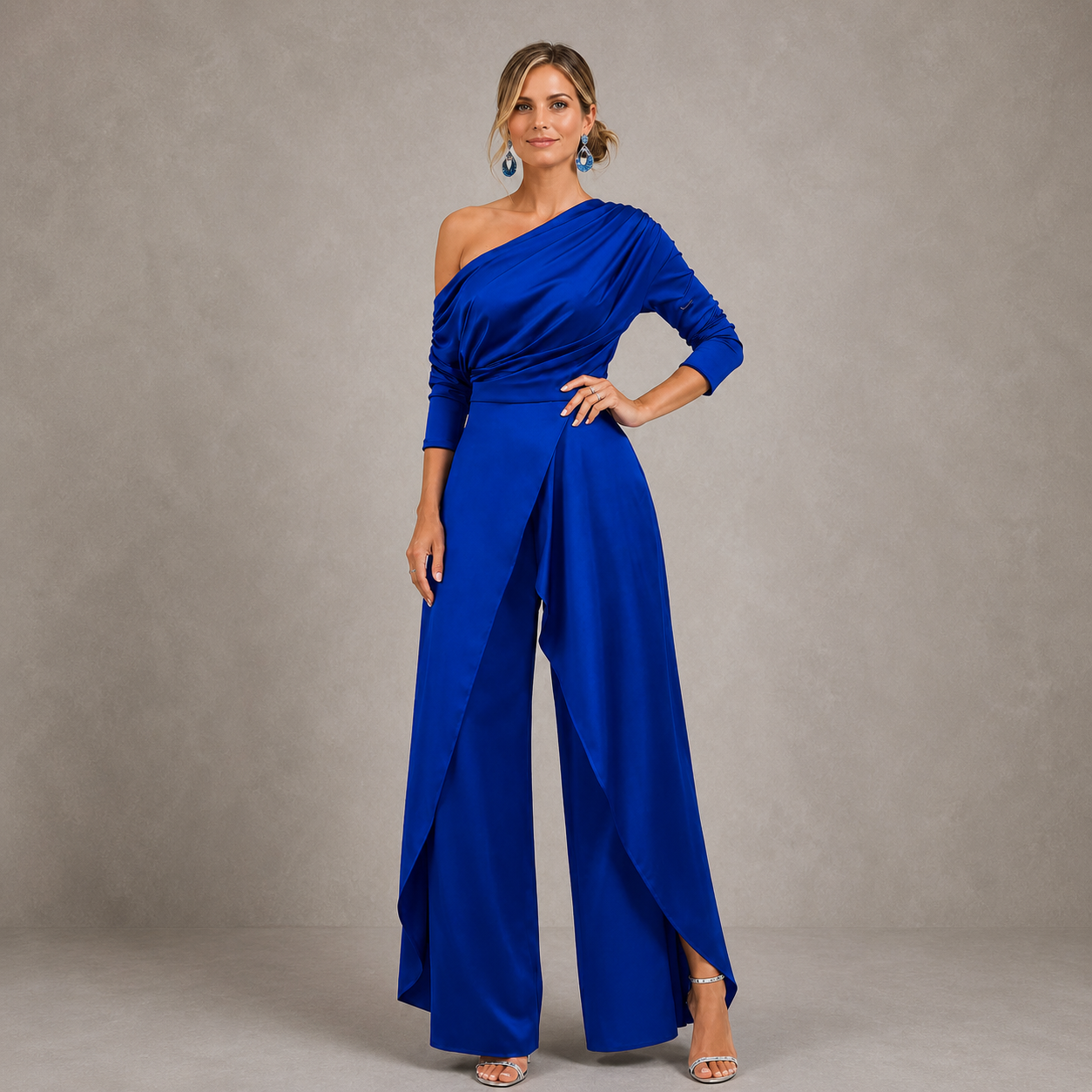 Sienna | One-Shoulder Draped Jumpsuit