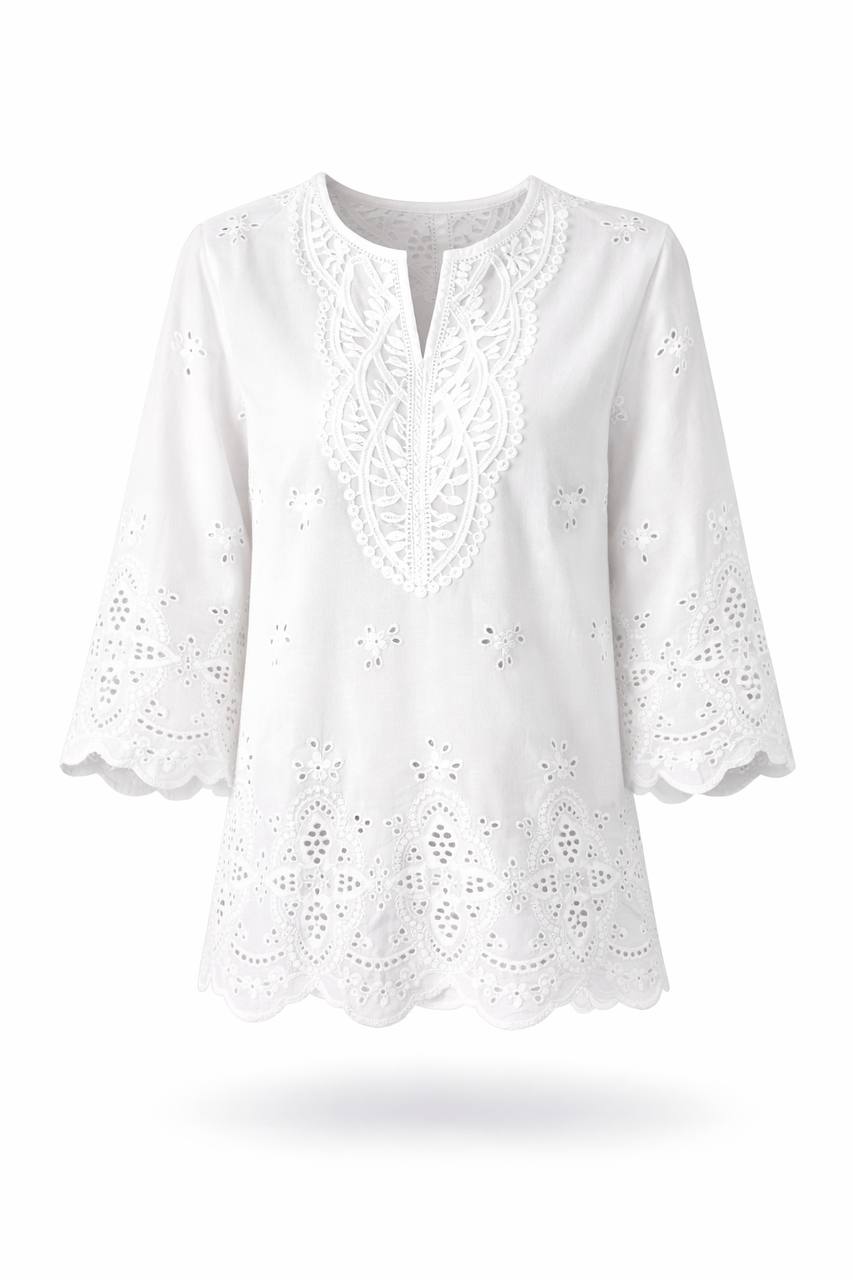 Gemma | Lace Embroidered Shirt