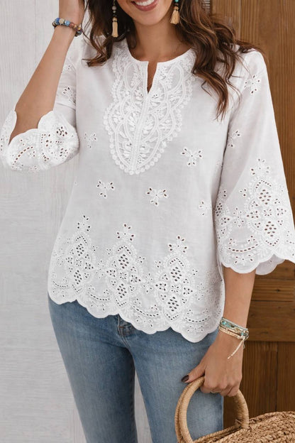Gemma | Lace Embroidered Shirt