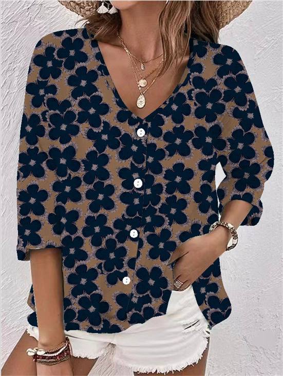 JOANNE | PRINTED BUTTON TUNIC TOP