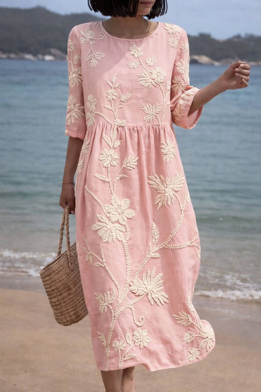 Kinsley |Summer Bloom Embroidered Dress