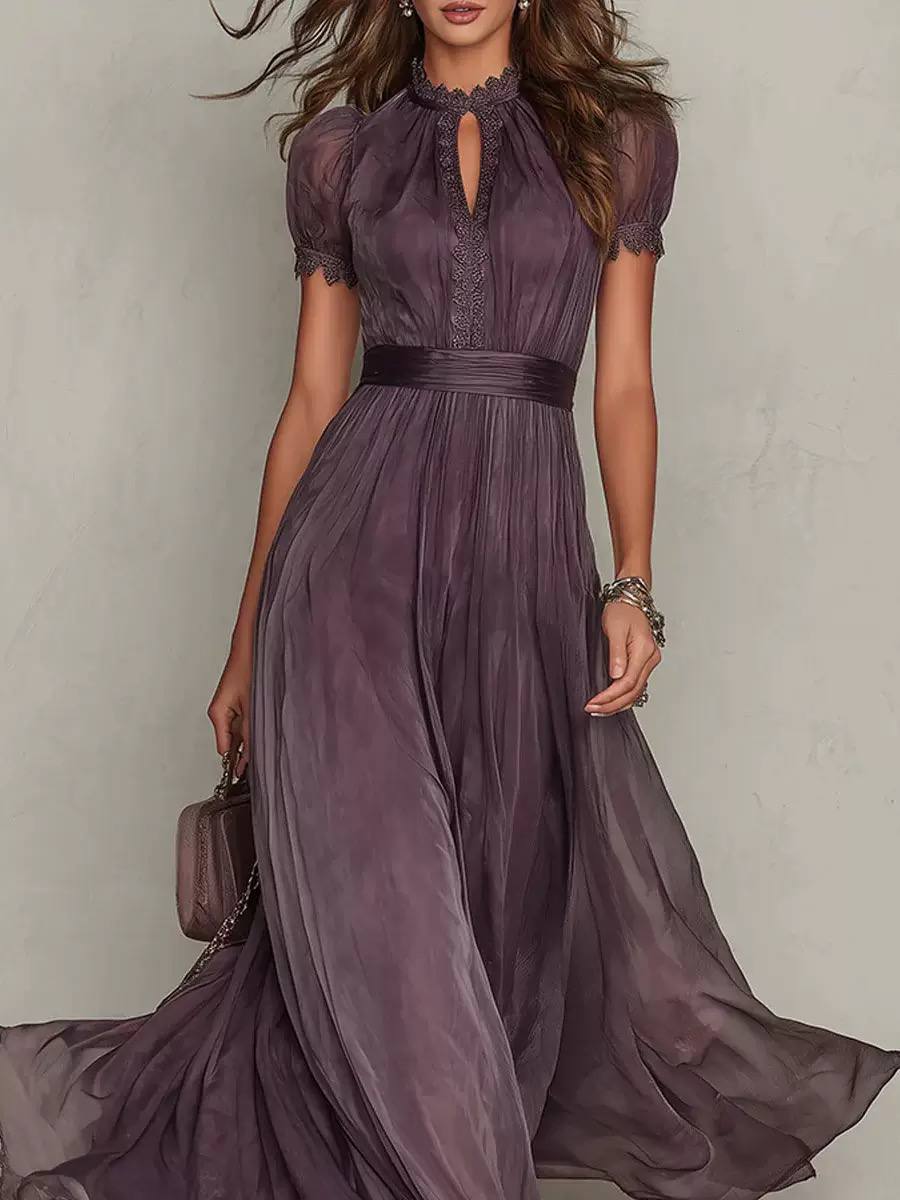Hadley | Elegant Lace Detail Flowing Maxi Dress