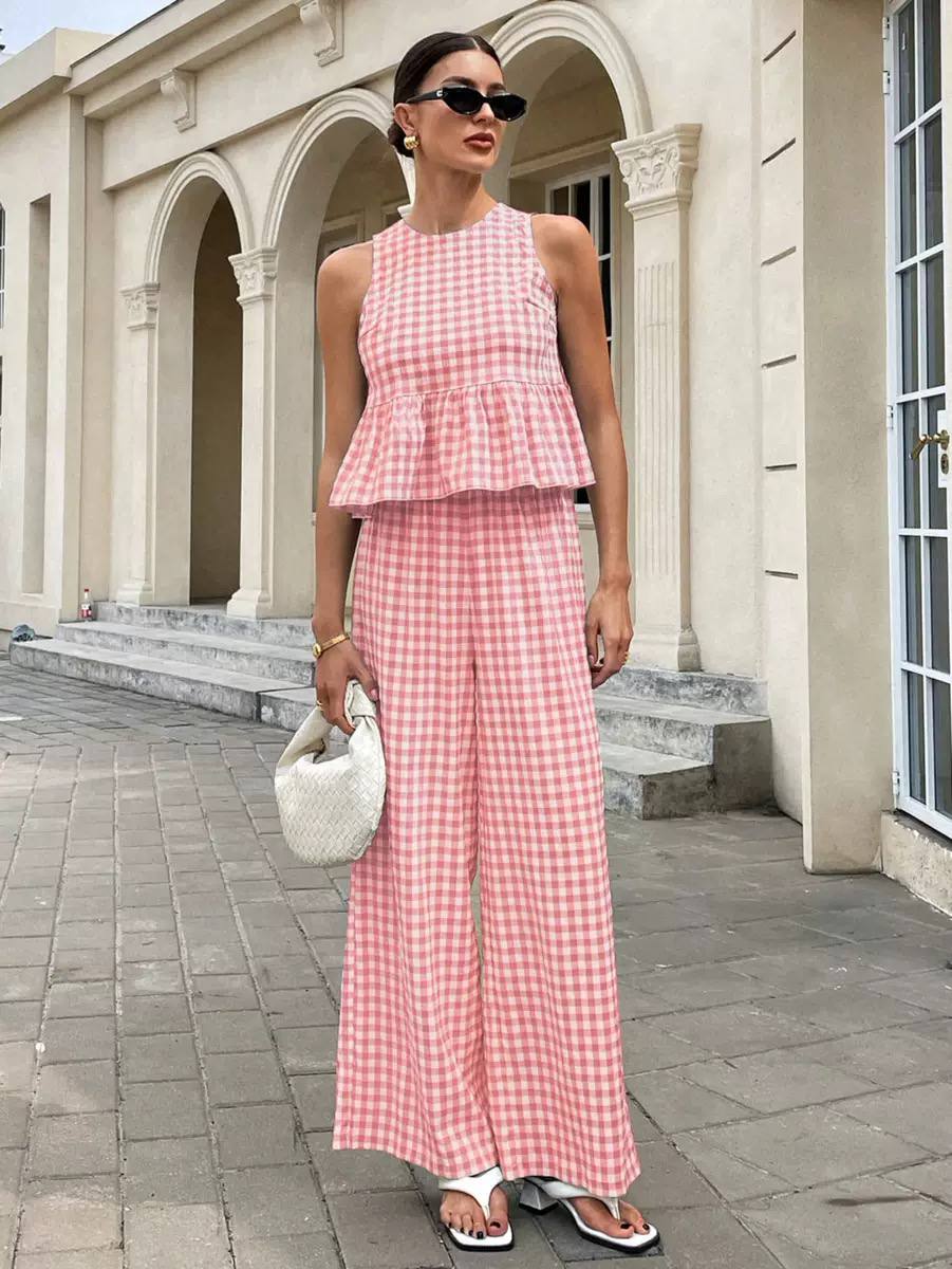 Naomi | Chic Gingham Two-Piece Set