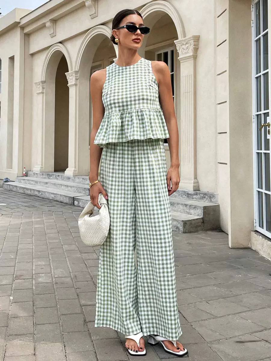 Naomi | Chic Gingham Two-Piece Set