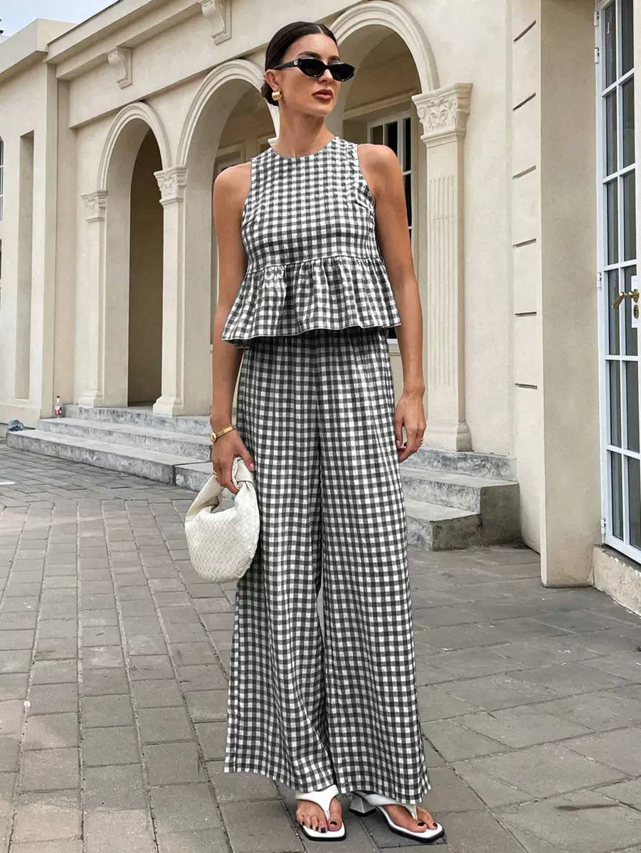 Naomi | Chic Gingham Two-Piece Set