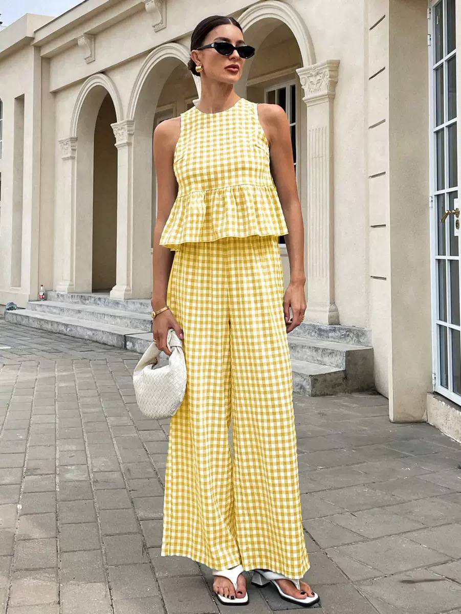 Naomi | Chic Gingham Two-Piece Set