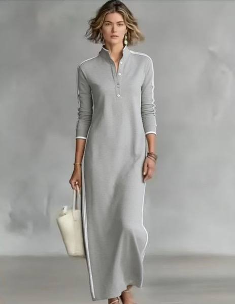 Sarah | Minimal Long Sleeve Maxi Dress