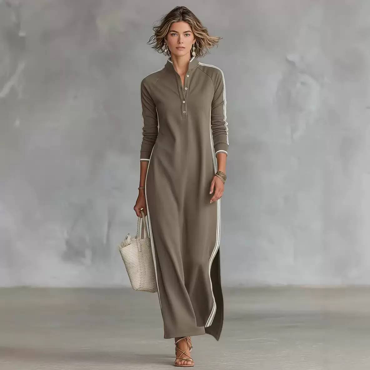 Sarah | Minimal Long Sleeve Maxi Dress