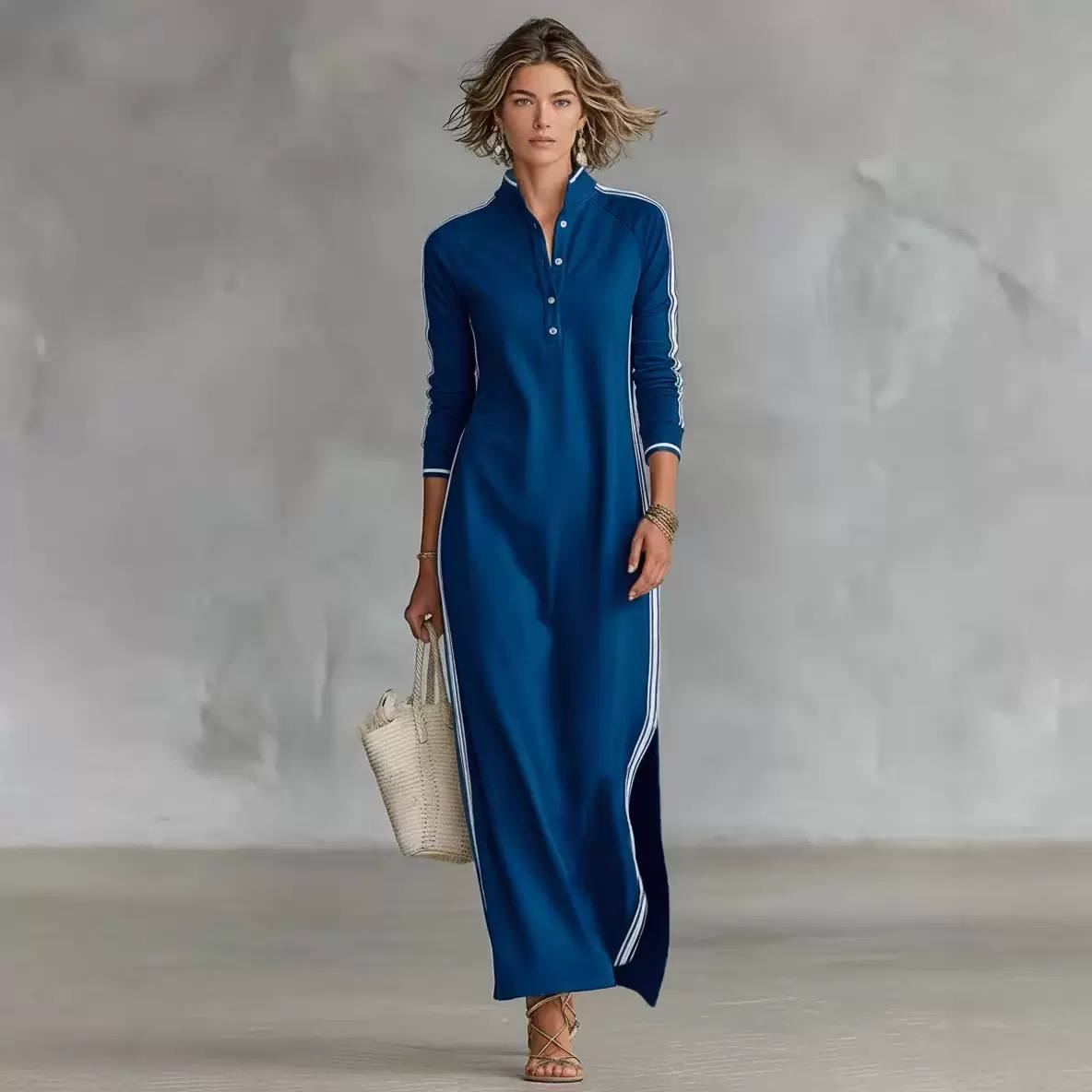 Sarah | Minimal Long Sleeve Maxi Dress