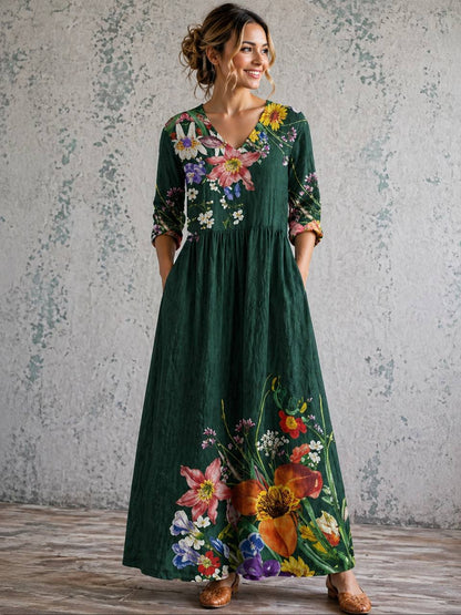 Analia | Emerald Garden Bloom Maxi Dress