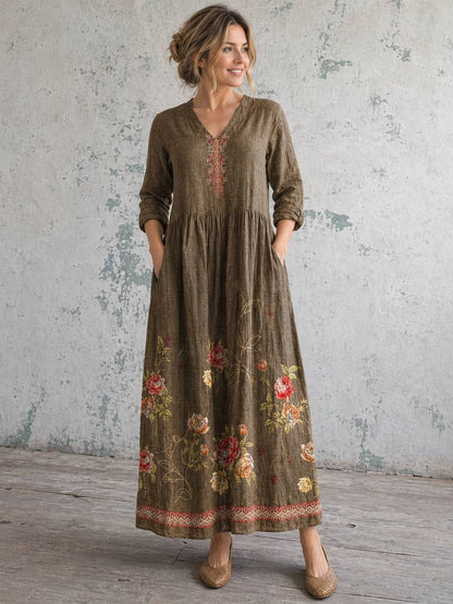 Carleigh | Rustic Bloom Heritage Maxi Dress