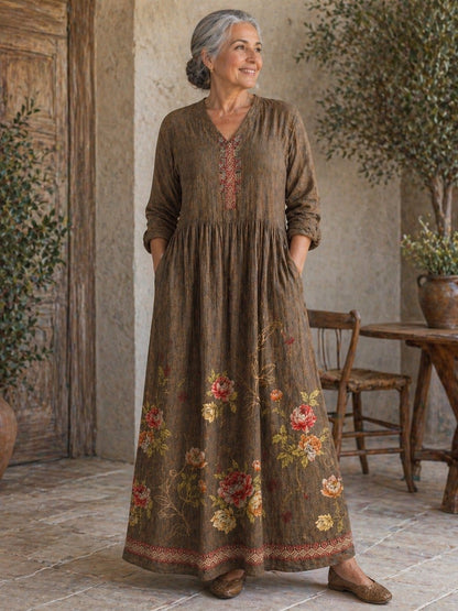 Carleigh | Rustic Bloom Heritage Maxi Dress
