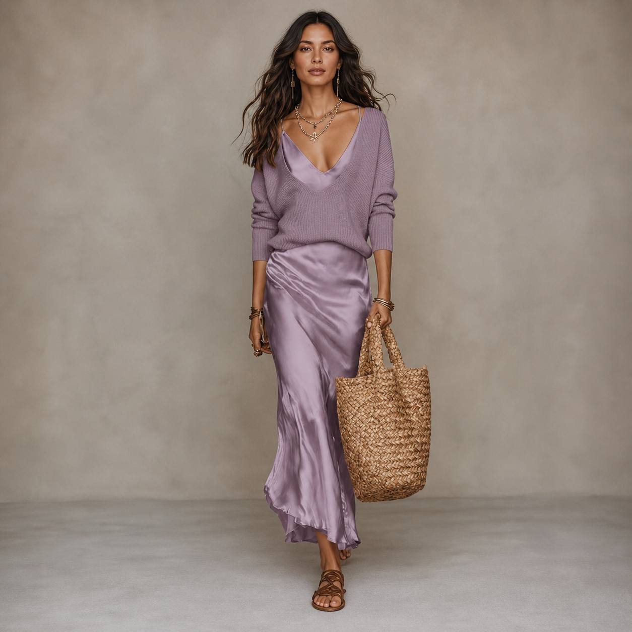Elarisse | Satin Grace Layered Set