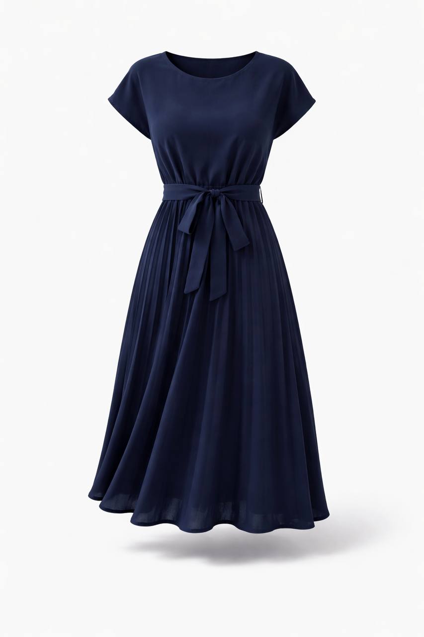 Monroe | Elegant Pleated Midi Dress