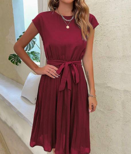 Monroe | Elegant Pleated Midi Dress
