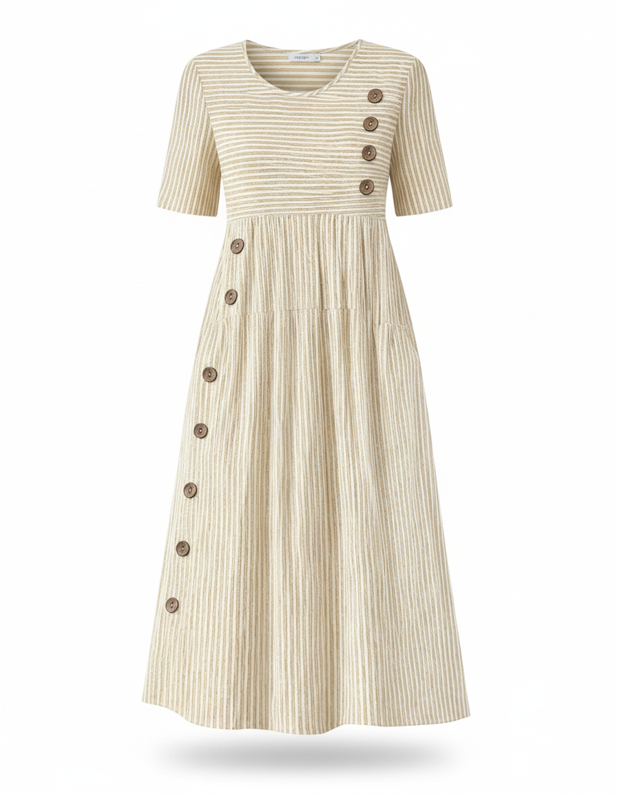 Camila | Striped Midi Dress
